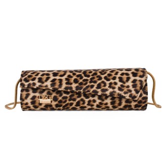Women's animal print clutch bag made from eco-leopard synthetic leather Women's animal print clutch bag made from eco-leopard synthetic leather